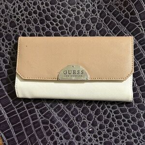 Guess Beige and White Women's Wallet